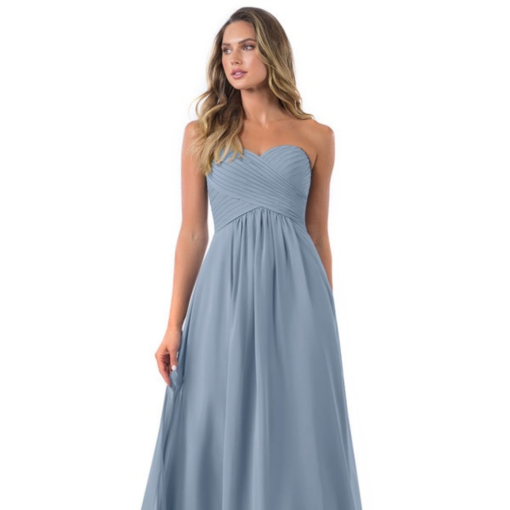 Azazie Yazmin, Dusty Blue, With Padding And Boning - image 1